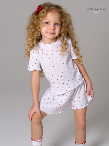 Пижама Элли мелкие красные сердечки