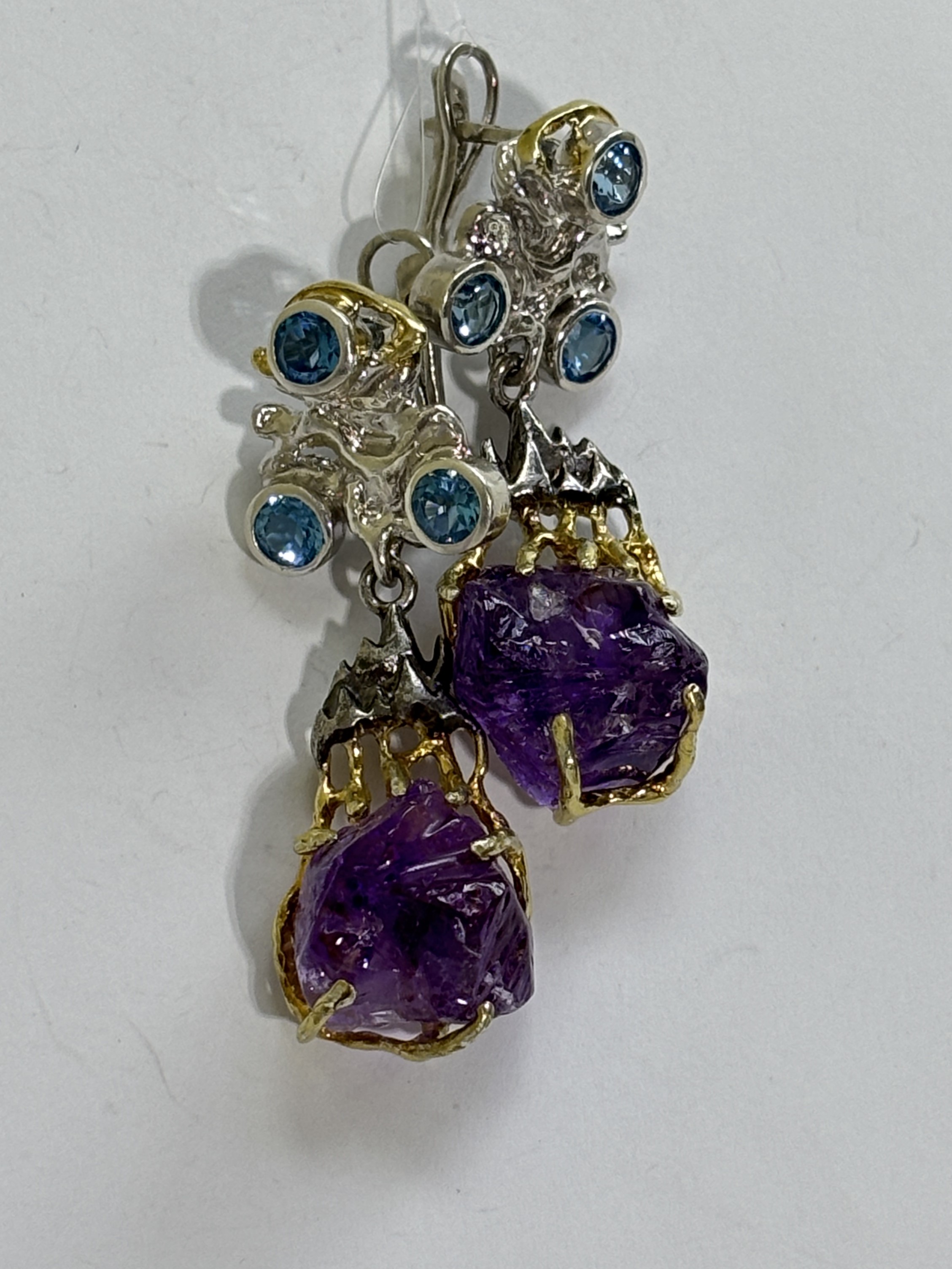 Аметист друза (серьги из серебра)