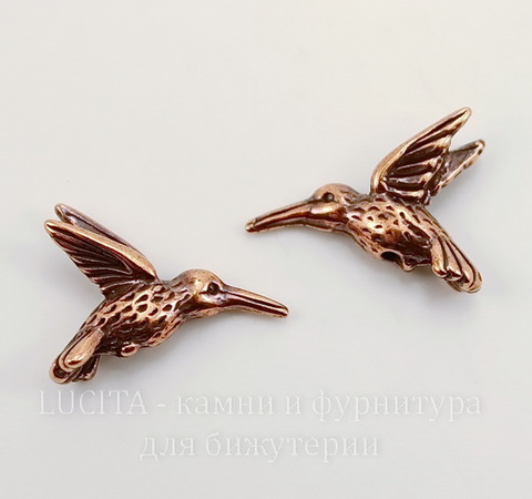 Бусина TierraCast "Колибри" 19х13 мм (цвет-античная медь)
