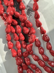 Бусины для украшений "Жемчуг барочный" 15х22мм, "Красная майорка. Имитация"