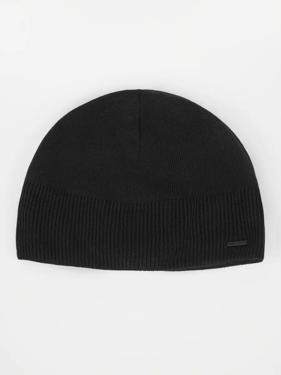 Шапка вязаная мужская зимняя шерстяная без отворота черная синяя, головные уборы зимние мужские