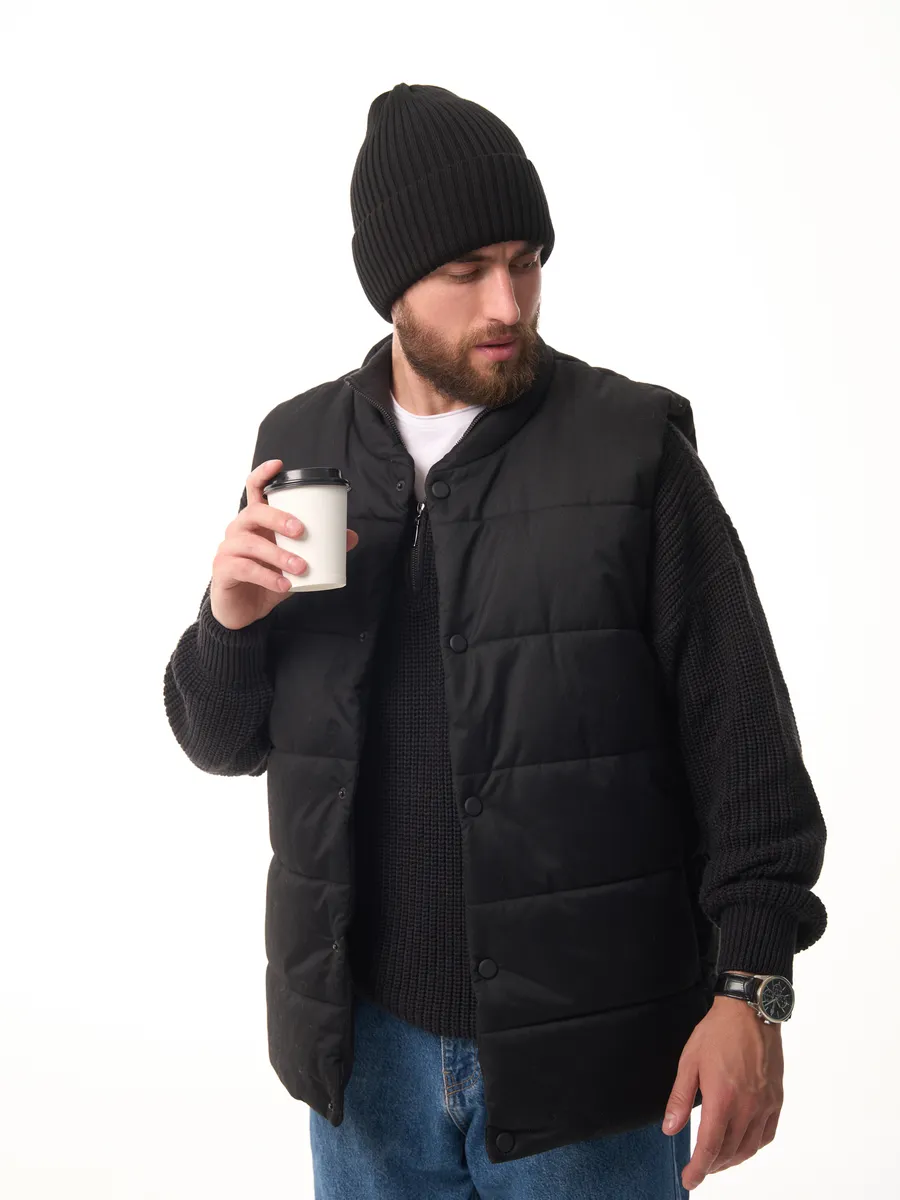 Шапка осенняя бини вязаная зима