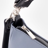 Сумка Саломея 1038 гладкий серо-голубой + черный