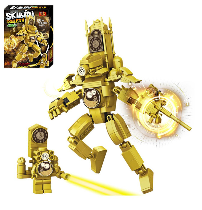 Конструктор Skibidi Toilet "Титан Clock Man Gold", 492 дет.
