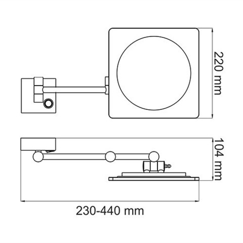 WasserKRAFT K-1008 Зеркало с LED-подсветкой, 3-х кратным увеличением
