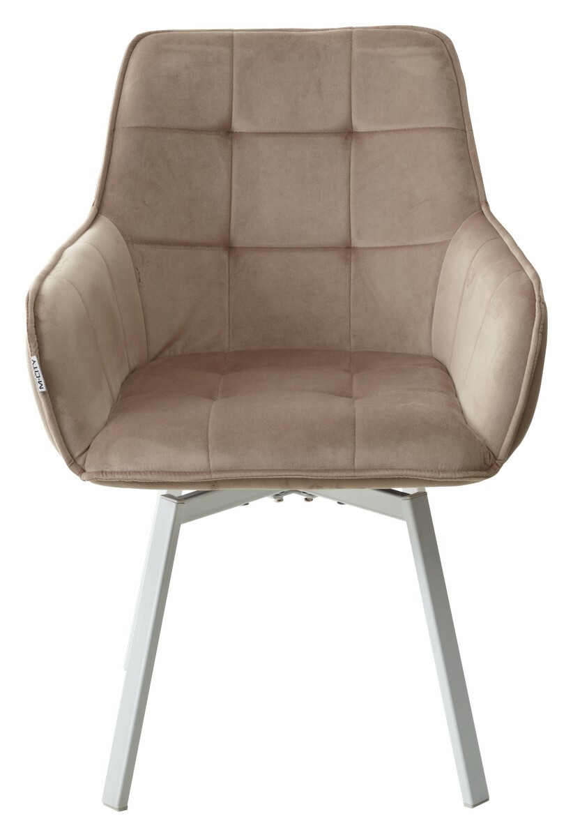 Стул MAVERICK 360 град. поворот. BLUVEL-40 BEIGE/ белый каркас, М-City