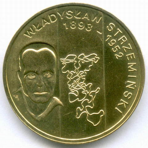 2 злотых 2009 год. Польша. Художник Владислав Стржеминский. Латунь AUNC