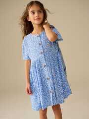 Платье для девочки Next AC6-239, Голубой, Белый