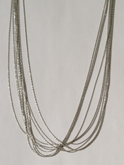 Колье из серебра,10 нитей (серебряная цепочка).