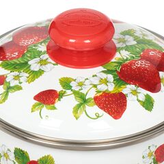 Кастрюля сталь, эмал, 2 л, с крыш, Сиб товары, Клубничная поляна, 3MC161P, индукц