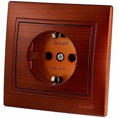 MIRA 701 0505 122 Розетка с/з керамика. махагон