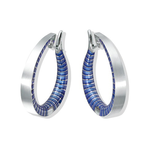 Серьги Конго с синей эмалью, E0177-31/5