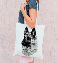 Тканевая сумка "Немецкая овчарка ЧБ"