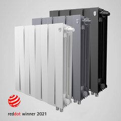 Радиатор биметаллический Royal Thermo PianoForte Silver Satin 500 VDR с правым нижним подключением (серебристый) - 8 секций