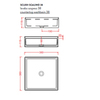 ArtCeram SCALINO Раковина накладная 38х38 см, без отв под смеситель, без слив перелива, цвет белый. SCL001 01 00 bi