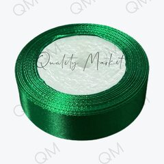 Лента атласная 2,5 см 25 ярдов (зеленая) №076