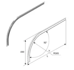Изгиб горизонтальной направляющей R=381 ММ, Н=580 ММ DoorHan Пара (2 шт.)