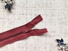 Молния брючная спираль полуавтомат, L 20 см, Т3, н/р, бордовый