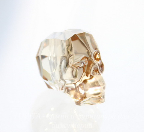 5750 Бусина "Череп" Сваровски Crystal Golden Shadow 13 мм