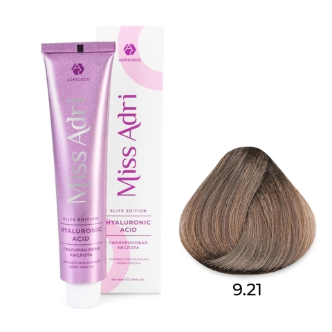 Крем-краска для волос Miss Adri Elite Edition, оттенок 9.21 Очень светлый блонд фиолетовый пепельный, ADRICOCO, 100 мл