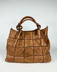 Женская сумка из натуральной винтажной кожи цвет whisky