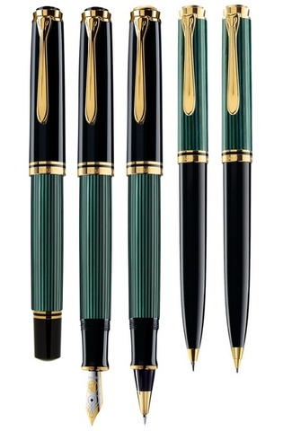 Ручка-роллер Pelikan Souverän® R600 Black Green GT (997569)