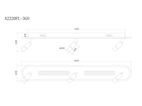 Спот Arte Lamp PISCES A2220PL-3GO