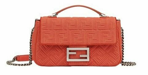 Сумка Fendi Baguette из ткани с логотипом Ff красный