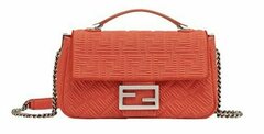 Сумка Fendi Baguette из ткани с логотипом Ff красный