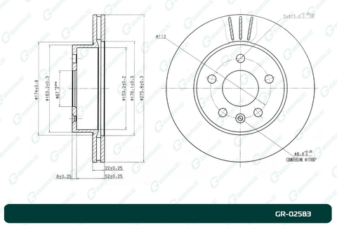 Диск тормозной G-brake  GR-02583