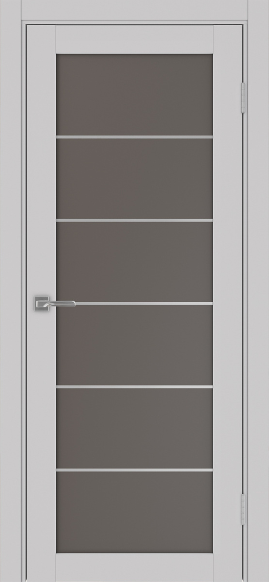 Дверь межкомнатная Оптима Порте Турин 501.2 АСС молдинг SC, цвет пепельный, экошпон, стекло бронза