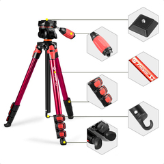 FOTOPRO S3 полупрофессиональный алюминиевый штатив КРАСНЫЙ