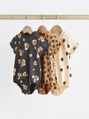 Боди с коротким рукавом для малышей Next K93-661, 3 шт., Серый, Оранжевый, Бежевый