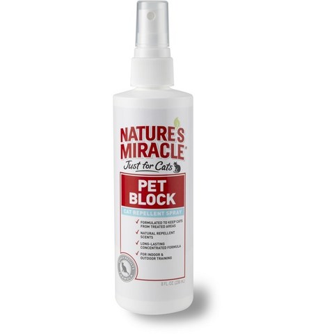 Nature’s Miracle спрей для кошек отпугивающий JFC Pet Block - Repellent Spray 236мл