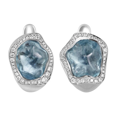 Серьги с Аквамарином и Бриллиантами, E0030-56/1
