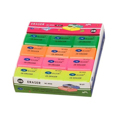 
          Ластик Basir, прямоугольная форма, разноцветный неоновый корпус, 4 цвета корпуса, размер 4.5*3 см