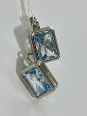 Багет топаз (серьги из серебра)