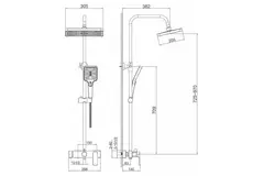 Стойка душевая со смесителем HAIBA HB24512-7 черный