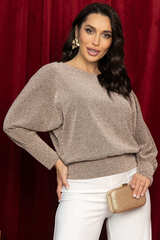 Блуза праздничная Гостья из будущего (бежево-золотистая) Б14514-19М LT Collection