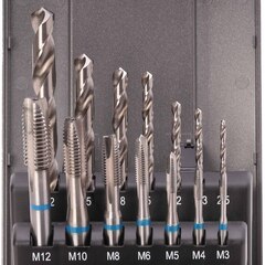 Набор метчиков машинных M3 -M12 HSS-G DIN371/376 (B/4-5P, + сверла) 14пр Ruko 245048RO