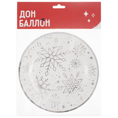 Тарелки, Снежинки, Металлик, 18 см, 6 шт.