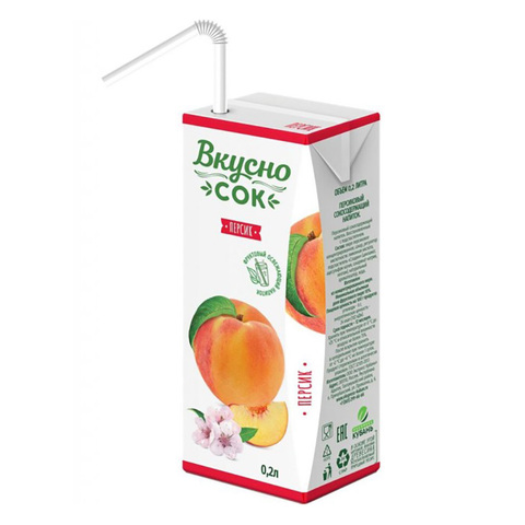 Напиток ВКУСНО СОК персик 0,2л