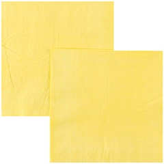 Салфетки однотонные, Пастель, Желтый, 33 см, 12 шт.