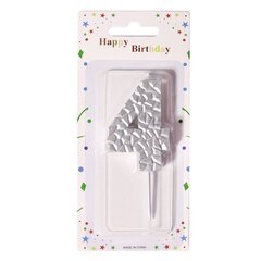 
          Свеча для торта Alingar, 5-6 см, на пике, "Цифра 4", цвет серебро, блистер с европодвесом