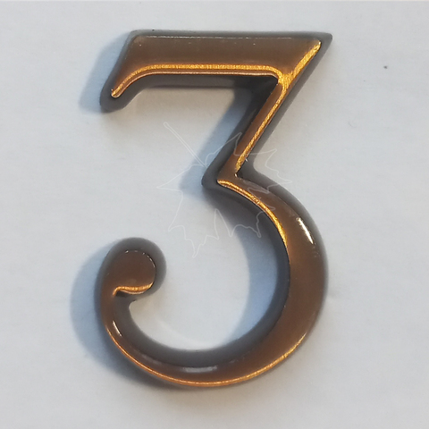 Бронзовая цифра 3 на памятник высотой 3см, Caggiati