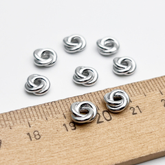 Бусина, цвет серебро (родий), размер 2,8*7,5 мм, цена за 1 шт