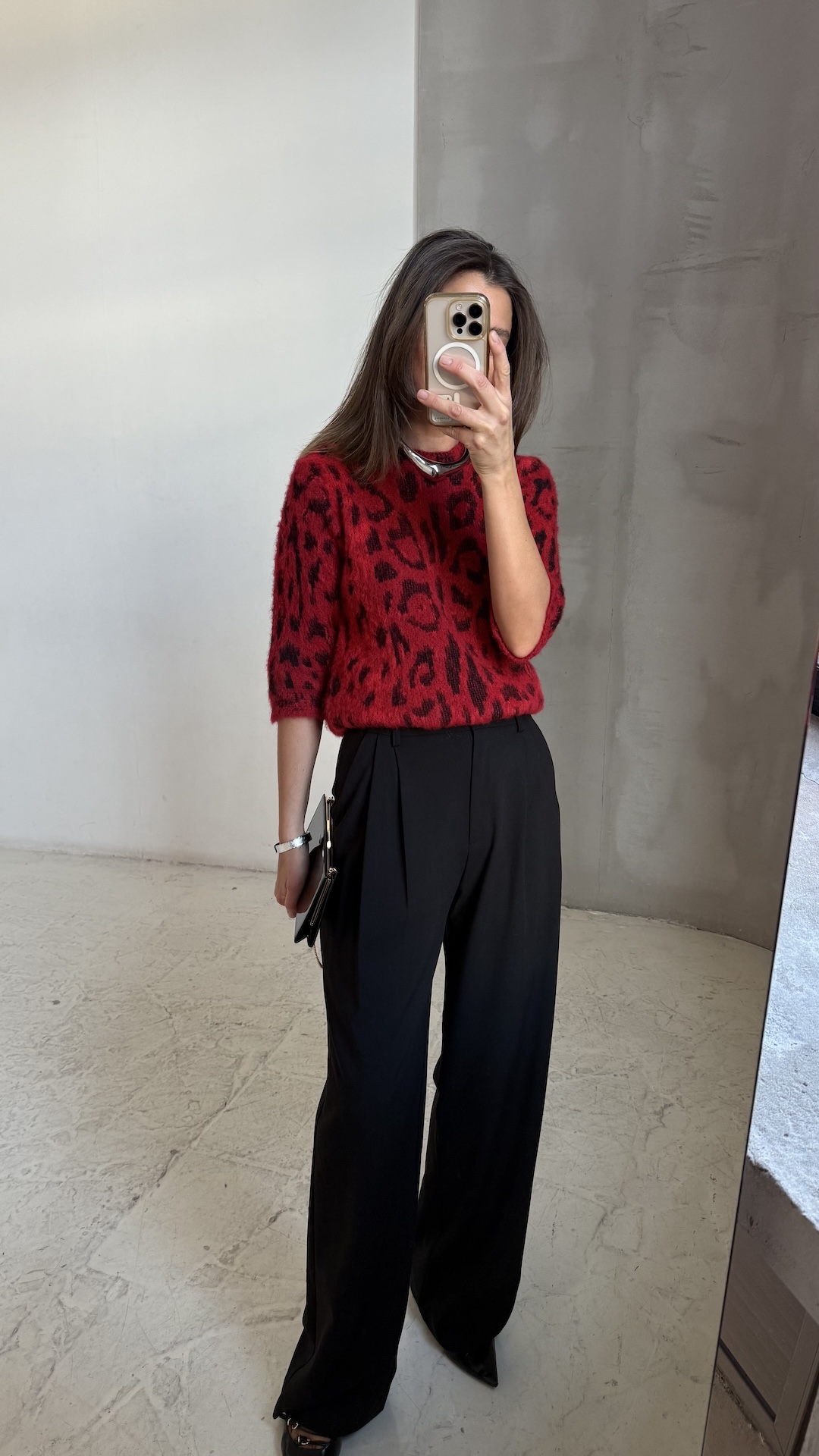 Свитер с леопардовым рисунком из смесовой альпаки PREMIUM QUALITY