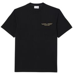 Теннисная футболка Lacoste Embroidered Cotton - black
