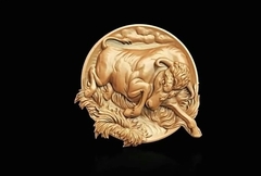 Силиконовый молд Бык (медальон) № 0480