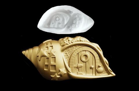 Силиконовый молд № 418 Домик ракушка № 1 серия домики для гномов и фей)